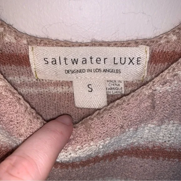 Saltwater Luxe Knit Stripe Sleeveless Tank Top Sweater S - Picture 3 of 5
